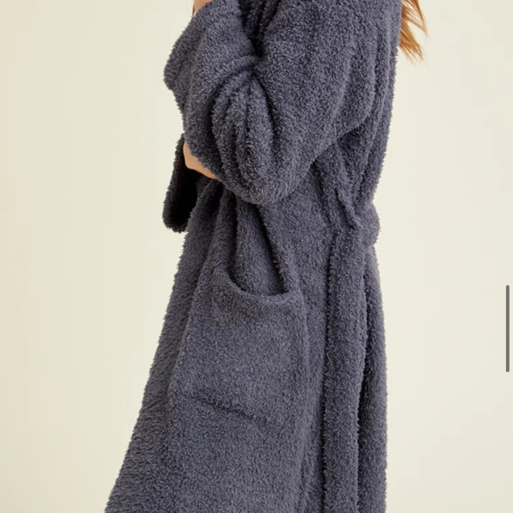 Cozy Gray Fleece Robe